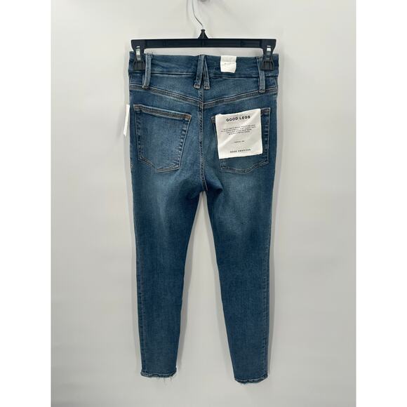 GOOD AMERICAN NWT Good Legs Button Fly Skinny Denim Jean in Indigo483 // 0 - Picture 9 of 9